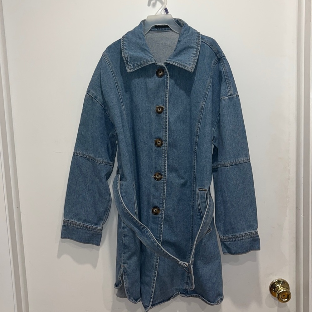 PrettyLittleThing Blue Denim Long Sleeve Dress